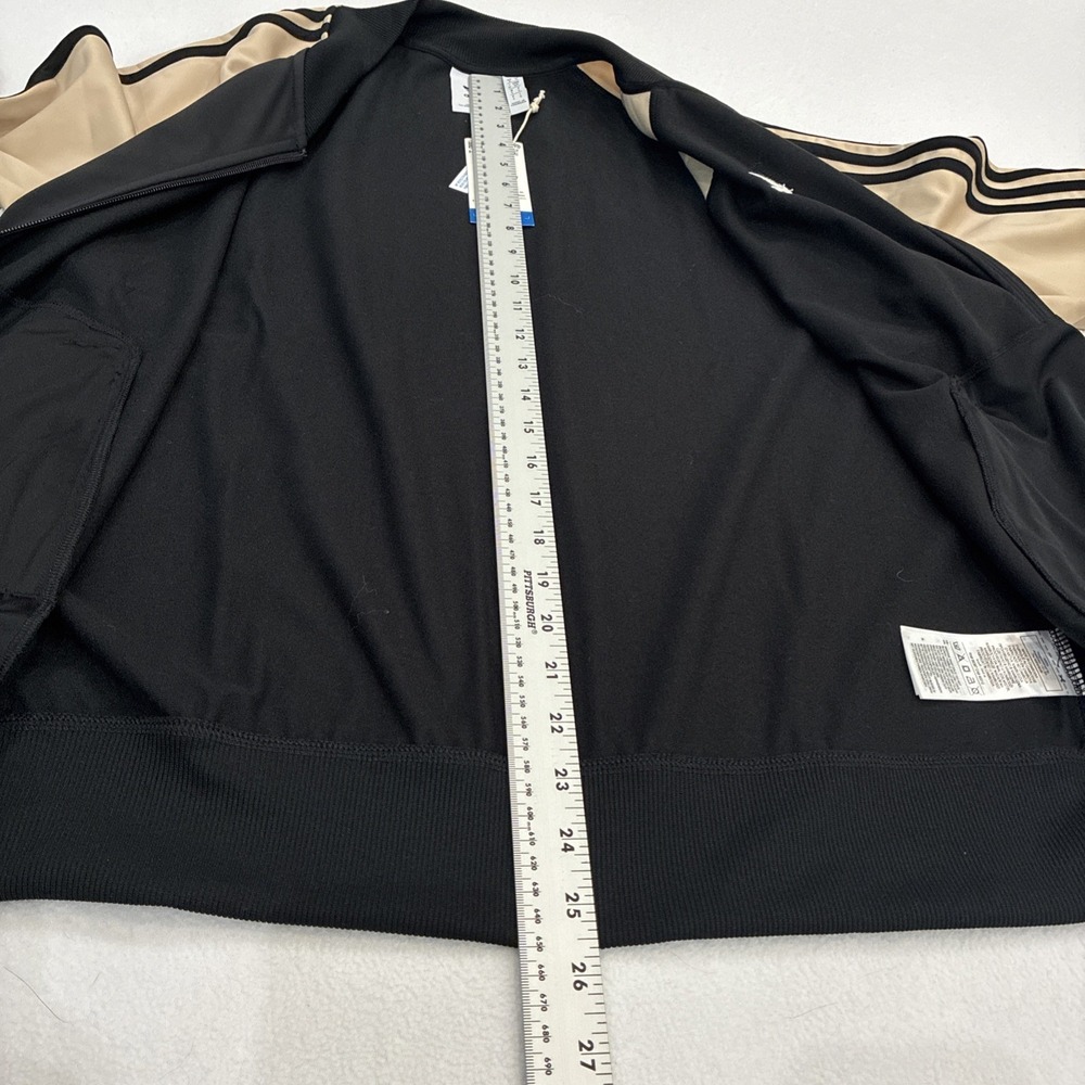 Adidas Track Jacket Mens Teen Small Black Magic Beige Tan Streetwear - Picture 8 of 14